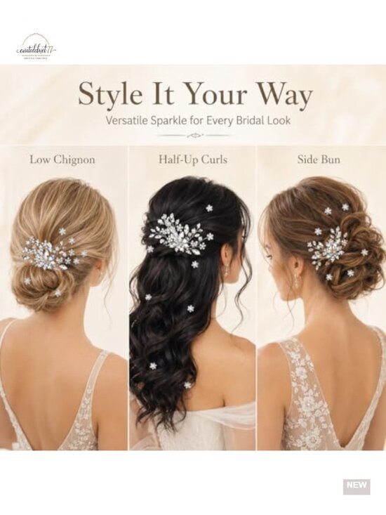 10-Piece Rhinestone Hair Pins Set Crystal Bridal Hair Clips Wedding Accessories
